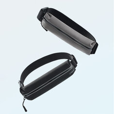 Tas pinggang olahraga UREVO untuk lari dengan panjang yang dapat disesuaikan dari 75 hingga 128 cm, reflektif, tahan air, dengan penyangga telepon dan dompet