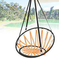 Rede redonda tricotada à mão para uso ao ar livre e indoor, dormitórios, balanços infantis ou decoração.