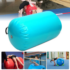 Colchoneta de aire cilíndrica de yoga y gymnasia de 35,49x41,39 pulgadas para entrenamiento de rodillos de aire gimnásticos inflables