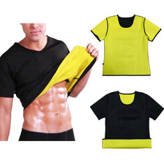 男性用の発汗効果のあるボディシェイパースウェットウエストトレーナーシャツ、ジムでのスポーツ、ランニング、フィットネスに適しています。