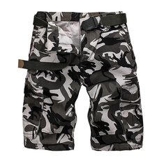 Hunting Summer Mens Cotton Multi Pockets Solid Breathable Loose Casual Shorts