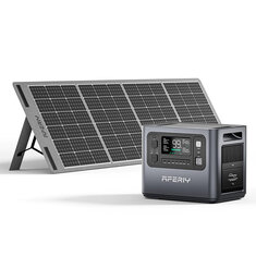 [US Direct] อะเฟรี P210 2400W 2048Wh สถานีพลังงานพกพา +1* แผงพลังงานแสงอาทิตย์ S200 200W แบตเตอรี่ LiFePO4 ลึกซิกลัพธ์ UPS Pure Sine Wave Camping RV บ้านฉุกเฉินพลังงานใช้งานได้พกพาที่สามารถสำรองได้