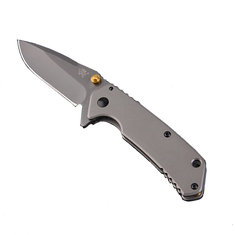 سانرنمو 7056 100 مم 58HRC + سكين جيب صغير من الفولاذ المقاوم للصدأ للتخييم والصيد.