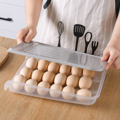 Stapelbare en draagbare keuken eierhouder met 18 roosters, stofdicht en geschikt voor de vriezer