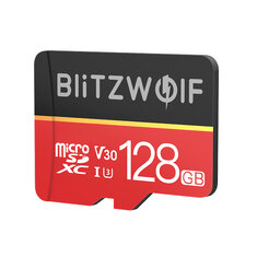 Scheda di memoria Micro SD TF BlitzWolf® BW-TF1 Classe 10 UHS-1 da 32GB e UHS-3 V30 da 64GB e 128GB con adattatore