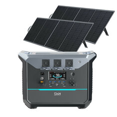[EU Direct] DaranEner NEO2000 2000W 2073.6Wh LiFePO4 Battery Portable Stacja energetyczna z 2Pc SP200 200W ETFE Panel słoneczny, zasilacz UPS z gniazdami AC do szybkiego ładowania 1,8 godziny Generator zasilany energią słoneczną do użytku domowego, na zewnątrz, na kempingu, podróżowanie RV