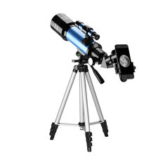 [EU Direct] AOMEKIE 40070 66X HD Astronomical Telescope 70MM Refractor Telescope Erecting Eyepiece 3X Barlow Fens Finderscope with Tripod Phone Adapter