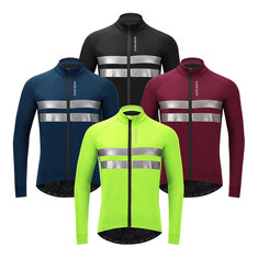 WOSAWE Winter Thermal Warm Fleece Men's Cycling Jacket Safety Reflective MTB Road Bicycle Windproof Bike Clothing