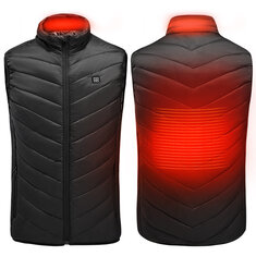 TENGOO HV-02 Unisex 2/9 Places Heating Vest 3-Gears Heated Jackets USB Electric Thermal Clothing Winter Warm Vest Outdoor Heat Coat Clothing