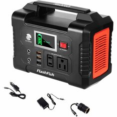 [USA Direct] FlashFish E200 200W 40800mAh Generador de energía portátil Estación de energía solar con toma de corriente CA de 110V/2 puertos de CC/3 puertos USB
