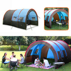 Tenda da campeggio grande per 8-10 persone, impermeabile, portatile, a doppio strato e ideale per viaggiare e fare escursioni all'aperto.