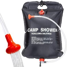 10 / 20L屋外シャワーバッグ太陽熱温水浴バッグ取り外し可能なホース折りたたみポータブル湯たんぽバッグキャンプ登山旅行