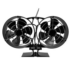 12 Blades Heat Powered Stove Fan with Cover Fireplace Heat Powered Eco-Friendly Fan Portable Heater Efficient Heat