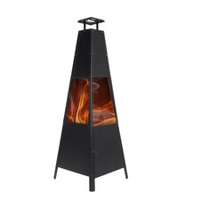 Pyramid Patio Fire Pit Chiminea Heater Outdoor Garden Log Burner With Lockable Door Home Garden Firepit