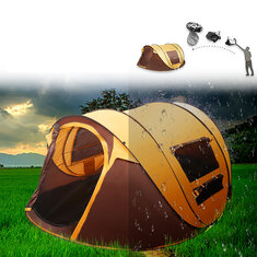 Кемпинговый палатка на 5-8 человек с автоматической установкой, водонепроницаемая, с защитой от УФ-излучения, навесом для отдыха на открытом воздухе, для путешествий и пляжа.