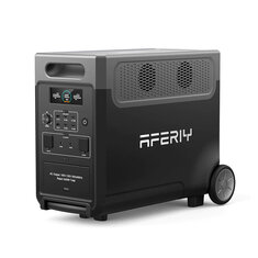 [US Direct] Aferiy P310 Portable Power Station 3840Wh LiFePO4 Solar Generator 3600W AC Output, UPS Pure Sine Wave Fully Recharge in 1.5 Hours 13 Output Ports, LCD Screen with Rolling Wheels