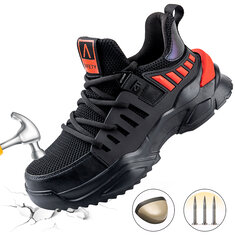 Zapatos de seguridad para hombres con puntera de acero, botas de trabajo, zapatillas reflectantes antideslizantes para correr, hacer senderismo y jogging