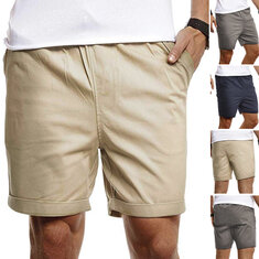 INCERUN Summer Beach Cotton Men Fitness Leisure Shorts With Pocket Outdoor Sport Short Pants S-5XL
