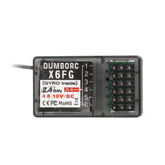 DUMBORC X6FG 2.4GHz 6CH RC-Empfänger mit Gyro-Empfindlichkeitseinstellung für RC X6 Funkfernbedienung