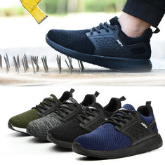 Calçados masculinos de segurança de malha AtreGo com biqueira de aço anti-quebra respirável calçados de escalada para caminhada