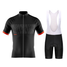 Conjuntos de ropa de ciclismo de verano que incluyen pantalones cortos con tirantes y camisetas para bicicletas de montaña y carretera, hechos de materiales transpirables.