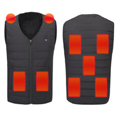 TENGOO veste chauffante électrique unisexe gilet 9 zones de chauffage lavable USB hiver manteau thermique cyclisme en plein air Camping