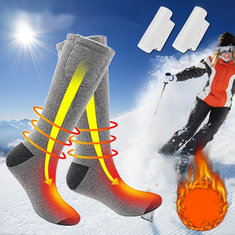 Nabíjecí USB 40-55 ℃ Elektrické vyhřívané ponožky Outdoor Camping Cestování Zimní Teplé Ponožky Nohy Teplejší 