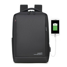 Mochila escolar OUMANTU 13L com carregamento USB, bolsa de ombro impermeável para homens, bolsa para laptop de 14 polegadas para camping e viagens.