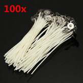 100szt. 12cm Wosk Candle Cotton Wicks z Metal Sustainers