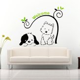 Cat Dog Welcome Wall Stickers Removable Wall Decal Stickers Home Decor