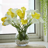 10 τεμ τεχνητά λατέξ Calla Lily Flowers Γαμήλια λουλούδια Νυφική ανθοδέσμη