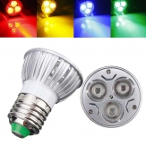 E27 3W AC 220V 3 LEDs أحمر / أصفر / أزرق / أخضر LED Spot Lightt Bulbs