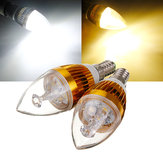 E14 6W bílá / teplá bílá 3 LED zlatá lustrová žárovka s žárovkou 85-265V