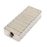 10 Stück Blockmagnete 20x10x5mm mit 4mm Loch, Seltenerd-Neodym N5, magnetische Spielzeuge