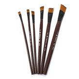 6pcs marrone pennelli punta nylon per le forniture arte artista