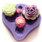 Molde para decorar pasteles de fondant con rosas en 4 tamaños diferentes