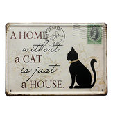 Noir étain chat signe timbre mur de pub Thanksgiving vintage de décoration cadeau du jour