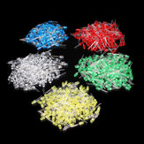 مجموعة 500 قطعة من الثنائيات الضوئية LED بقطر 5 مم بألوان مختلطة: أحمر وأخضر وأصفر وأزرق وأبيض
