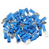 100pcs Male + Female Blue Semi Insulated Spade Crimp Connectors