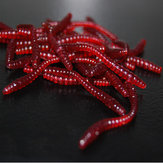 1pc Señuelos de pesca de gusanos suaves de silicona y plástico rojos