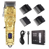 0.1-3mm 4 Dişli Elektrikli Saç Clipper Erkekler All-metal Şarj Edilebilir Saç Kesme Tıraş Makinesi Berber W / 4pcs Limit Tarak