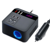 Инвертор автомобиля 150 Вт 12 В / 24 В на 220 В адаптер питания инвертора с зарядным устройством QC 3.0 USB быстрой зарядкой черный