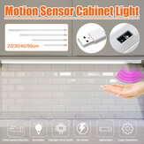 Luminária inteligente de movimento USB de 20cm, 30cm, 40cm, 50cm para armário, escadas e guarda-roupa DC5V