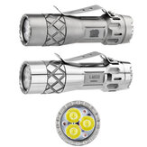 Lumintop LM10 Lanterna Potente de LED Triplo 2800LM e 200M com Interruptor Eletrônico de Cauda e Bateria Tática 18650