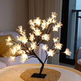 Cherry Blossom Tree Lamp LED Table Lamp Indoor Artificial Decoration Lighted Tree For Bedroom Party Wedding Office