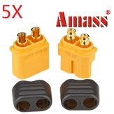 5 Pair Amass XT60+ Plug Connector With Sheath Housing Male & Female
