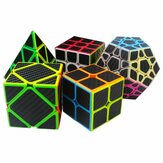 Kutu başına 5 Adet Karbon Fiber Magic Küp Pyraminx Dodecahedron Eksene Kupası 2x2 ve 3x3 Küp Hızlı Bulmaca