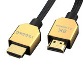 VEGGIEG H2101 8K Cabo HDMI 2m 3m Cabo HDMI para HDMI 2.1 1m 5m Conectores de largura de banda de 48 Gbps banhados a ouro