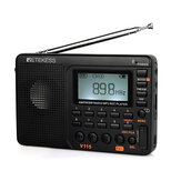 Rádios portáteis Retekes V115 FM AM SW Dispositivos de rádio de ondas curtas recarregáveis todas as ondas completas Gravador USB Time Time