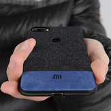 Bakeey Luxury Fabric Splice Soft Silicone Edge Shockproof Protective Case For Xiaomi Mi8 Lite